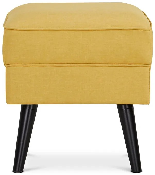 Lábtartó Zsámoly, sárga szövet kárpittal, bükkfa lábakkal