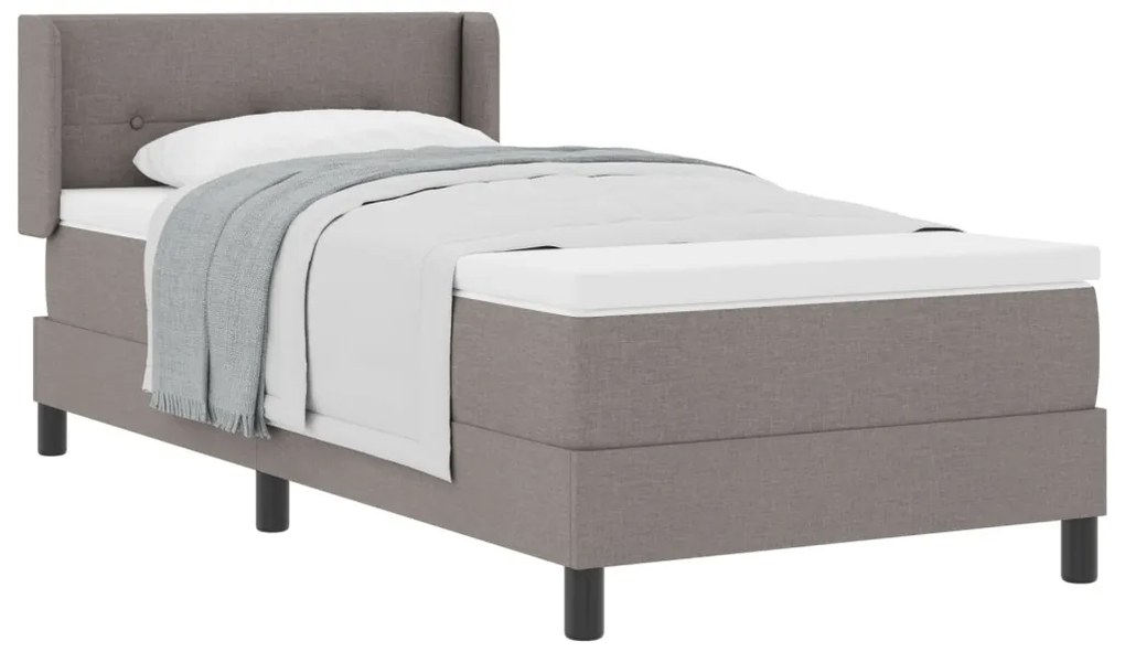boxspring ágy matraccal - Taupe, 80x200 cm, szövet
