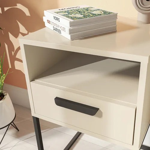 CABINET éjjeliszekrény bézs/fekete színben, 40 cm