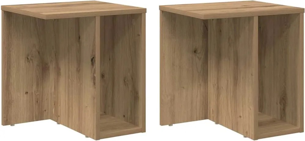 vidaXL Végasztal 2 pcs Artisan tölgy 37 x 32 x 40 cm Faanyag