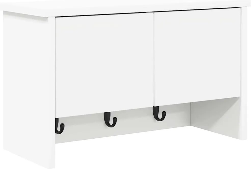 vidaXL Fali Kabáthorog polcokkal ajtóval Fehér 50 x 20 x 30 cm Faanyag