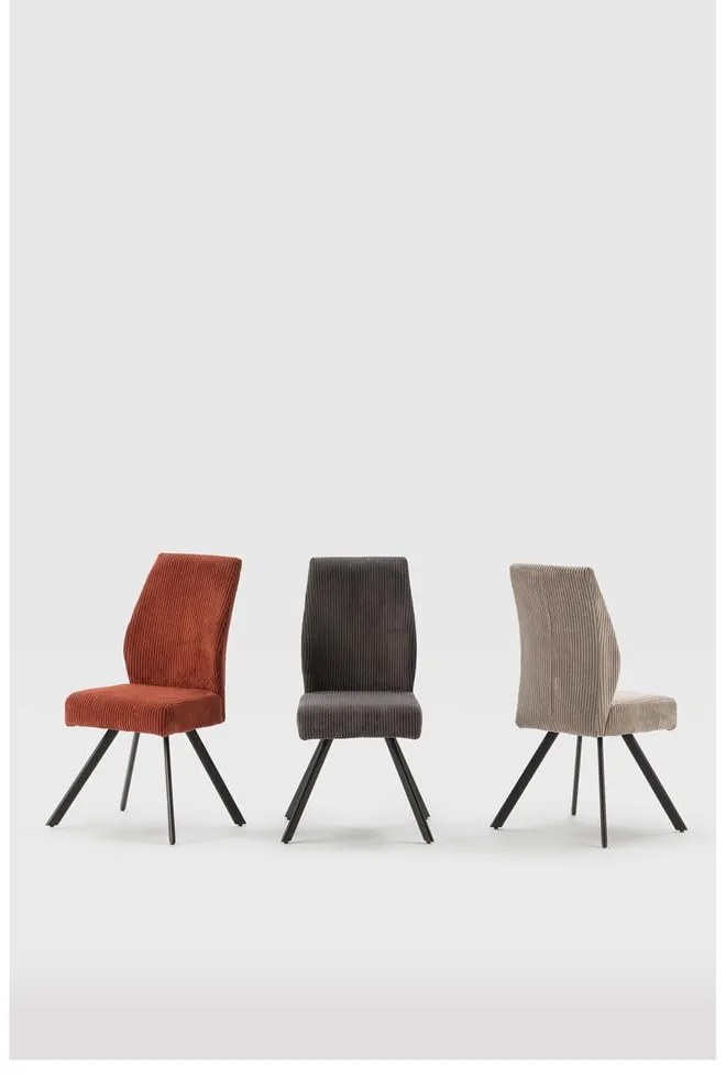 Sötétszürke kordbársony étkezőszék szett 2 db-os Anibal – Marckeric