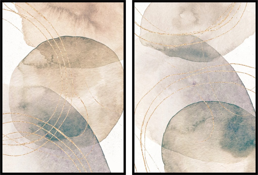 Boho poszter grafika minták két darab falra a nappaliba 50x70cm