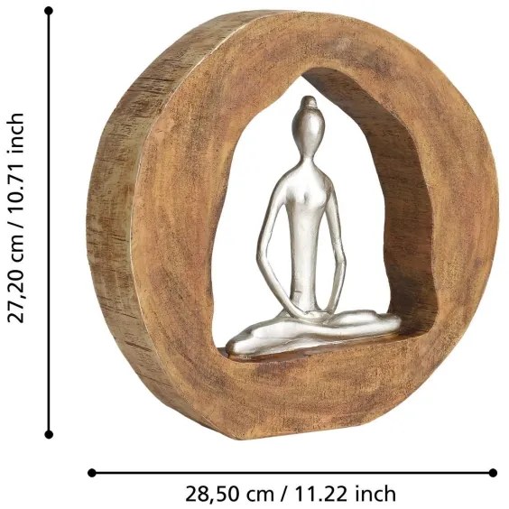 Eglo 427414 - Dekoráció KEMAMAN 27,2x28,5 cm fa/gyanta