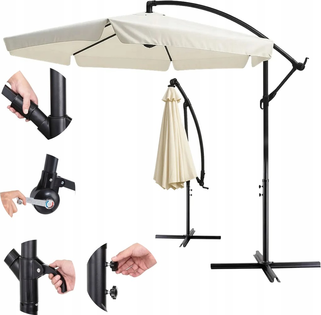 Összecsukható kerti napernyő 300cm 3m bézs