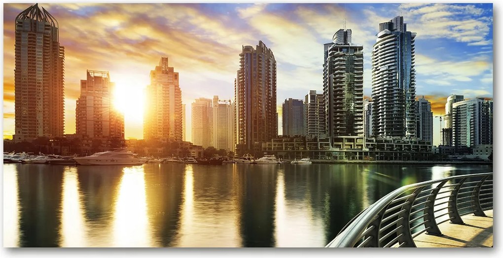 Fotó üvegkép Dubai naplemente 140x70