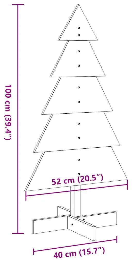 fehér tömör fenyőfa karácsonyfa-dekoráció 100 cm