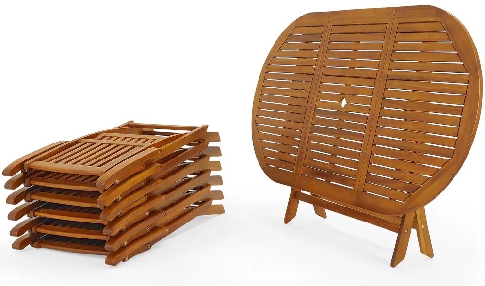 Deuba Boston 1+6 fa garnitúra - akác