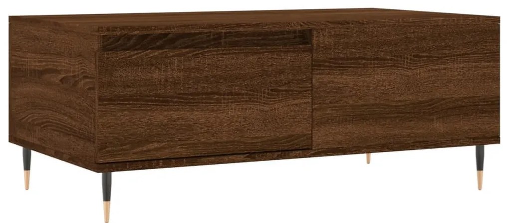 Barna tölgyszínű szerelt fa dohányzóasztal 90x50x36,5 cm