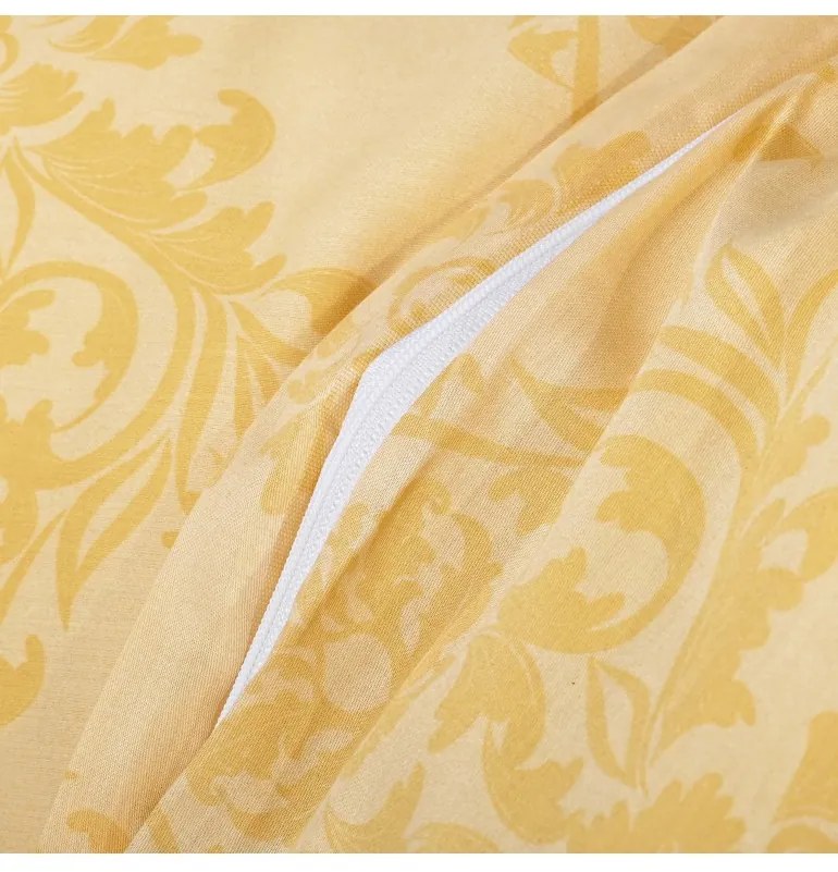 EMI Ornament sárga szatén ágyneműhuzat, A standard egyszemélyes ágy szett tartalma: 1x 140x200 + 1x 70x90
