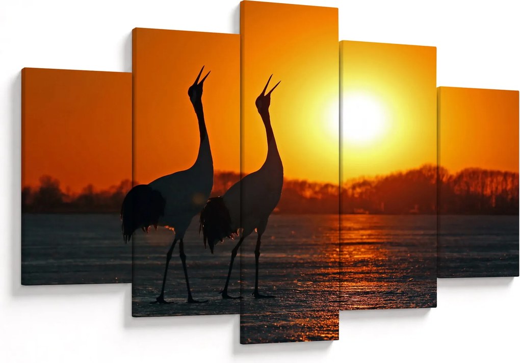 Madarak képe naplementekor (150x105 cm)