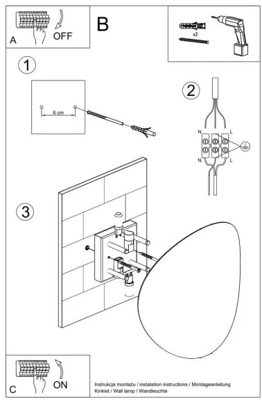 Sollux SL.0935 - Fali lámpa SENSES 2xG9/40W/230V fekete