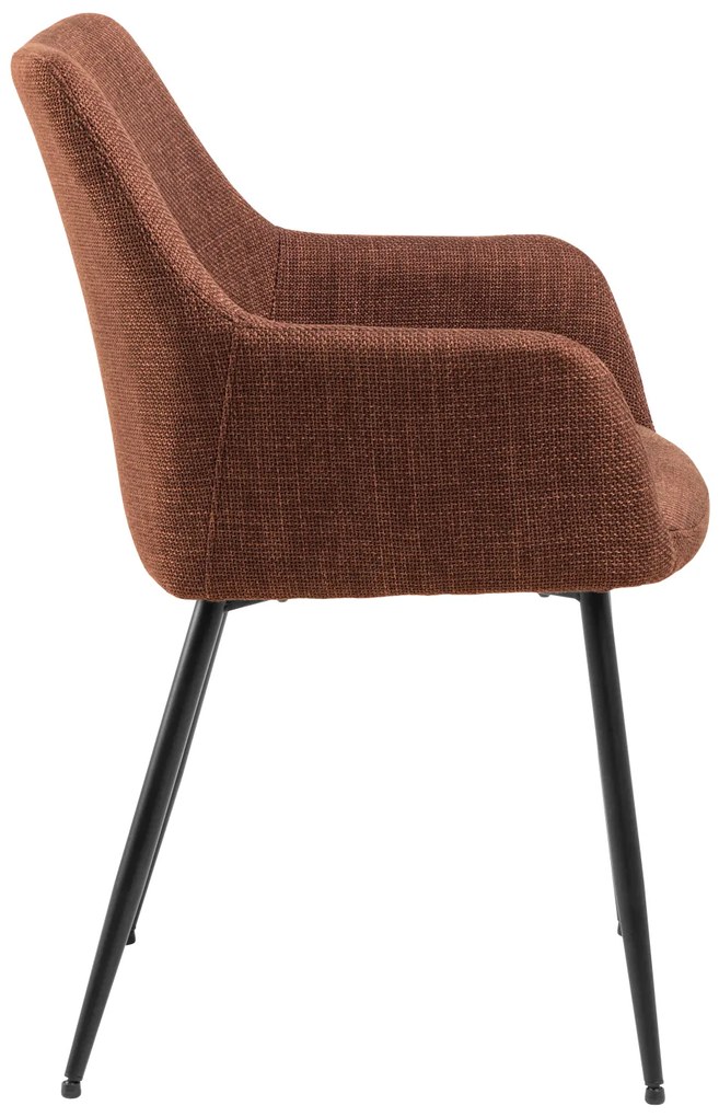 MAZZONI EXPORT VERA Terrakotta (Basel 44 szövet) - MODERN KÁRPITOZOTT KAGYLÓSZÉK LOFT STÍLUSÚ NAPPALIBA/ÉTKEZŐBE
