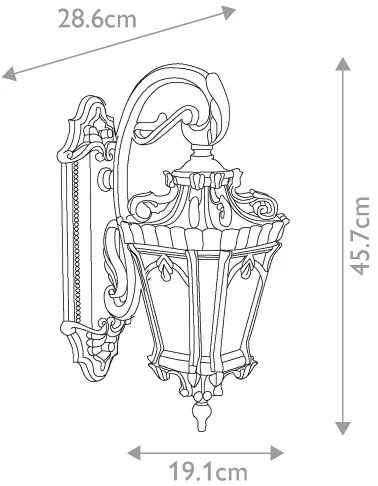 Elstead KL-TOURNAI2-M - Kültéri fali lámpa TOURNAI 1xE27/100W/230V IP44