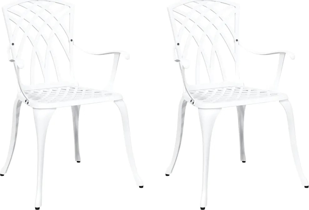 vidaXL Kerti Szék 2 pcs Fehér 53 x 51 x 88,5cm Alumínium