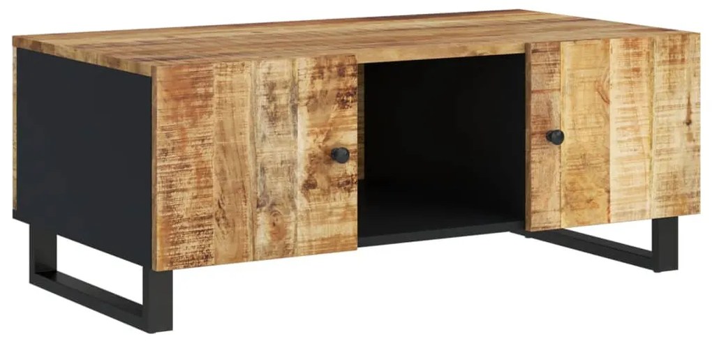 Tömör mangófa és szerelt fa dohányzóasztal 100 x 54 x 40 cm