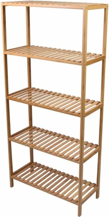 Bambusz polcos állvány 5 polc 60 x 26 x 130 cm