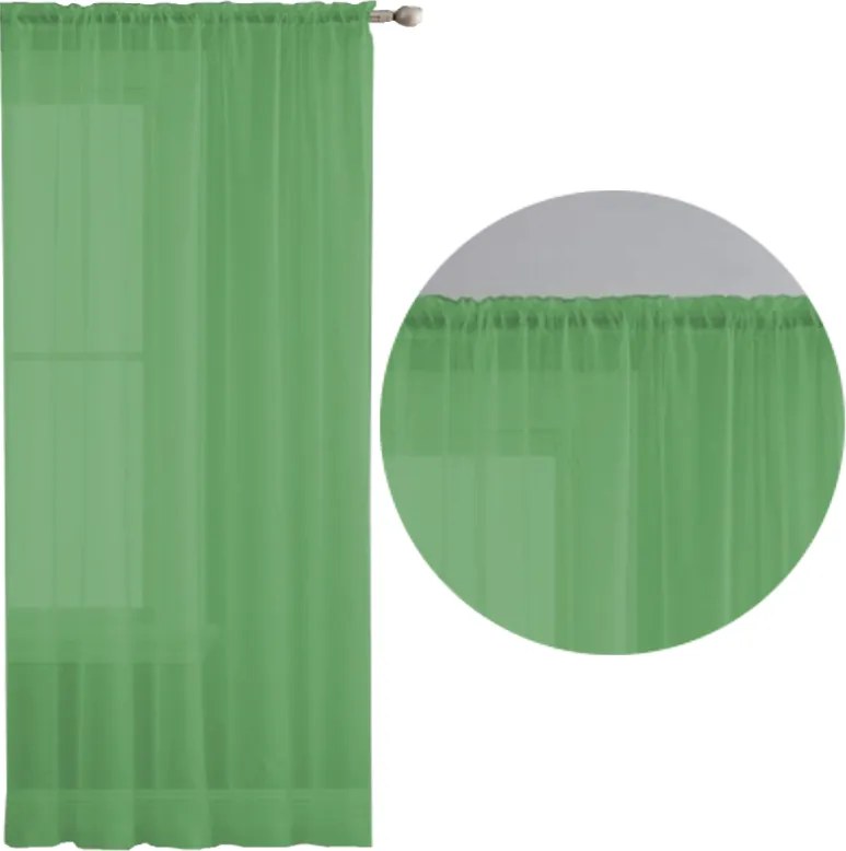 Fátyol Függöny Alagút fátyol függöny 145x245 zöld