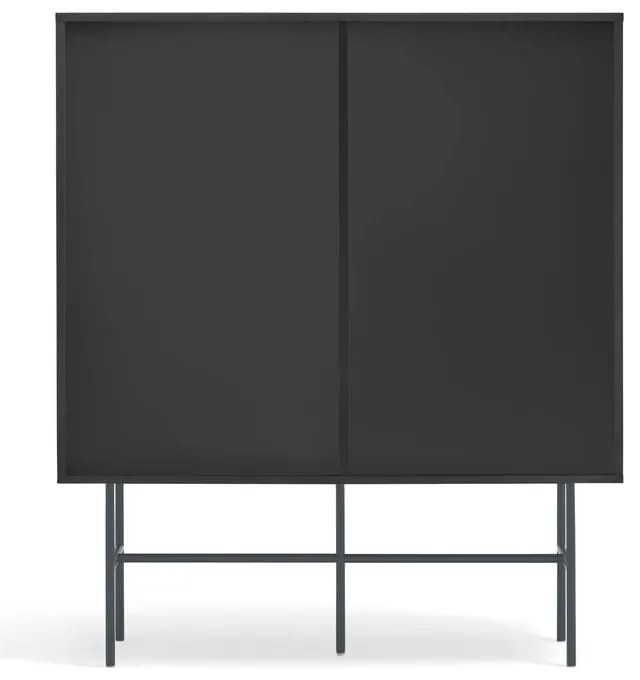 Fekete-antracitszürke magas komód tolóajtóval 120x140 cm Nube – Teulat
