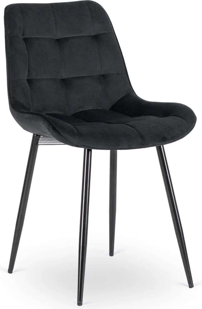 Bársony étkezőszék CHRIS fekete/fekete