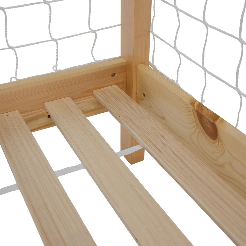 Montessori ágy, természetes/fehér/kék/piros, 90x200, FUTAL