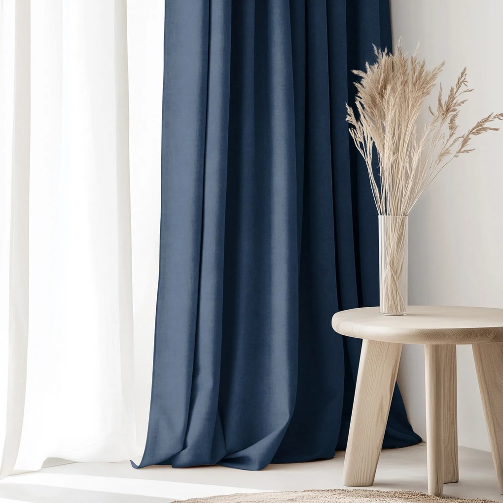 Goldea marbella díszfüggöny - tengerészkék 200x135 cm