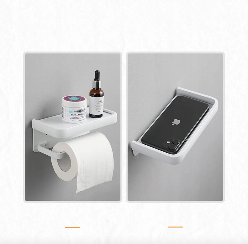 Wc-papír Tartó Polccal Loft Fehér