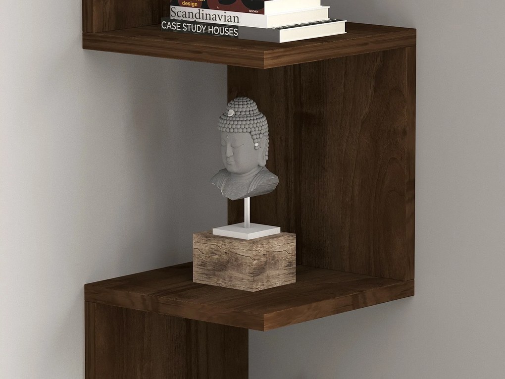 Fali polc Zikzak - Walnut