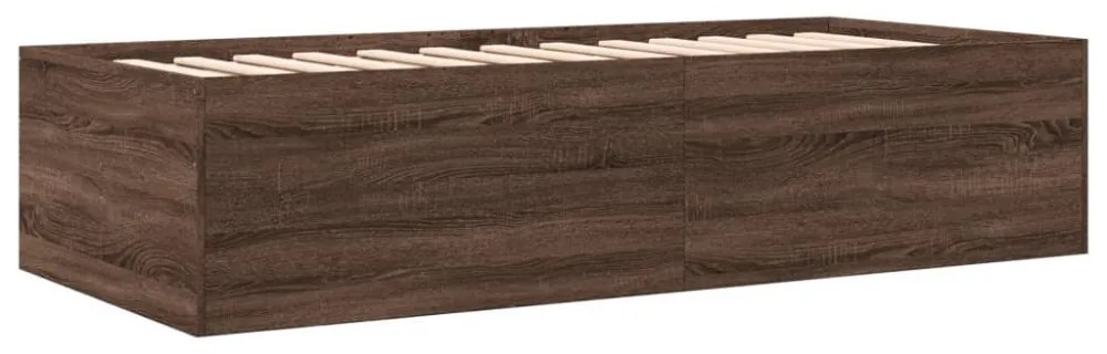 barna tölgy kanapéágy fiókkal matrac nélkül 90x200 cm