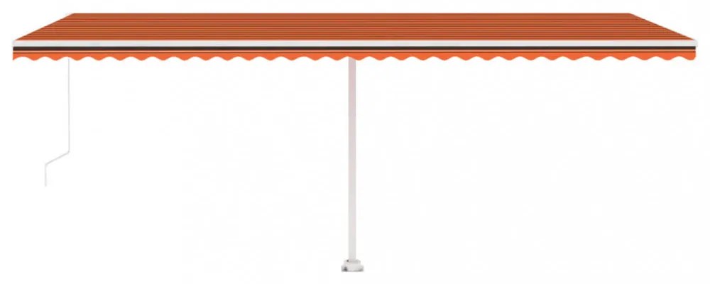 narancs-barna kézzel kihúzható póznás napellenző 600 x 300 cm