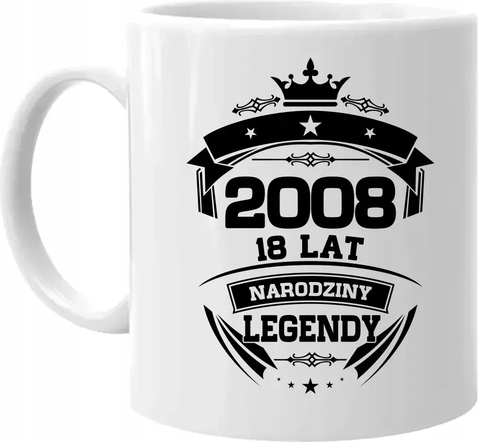 2008 Egy legenda születése 18 éves Nyomtatott Bögre Ajándék 18. Születésnapra