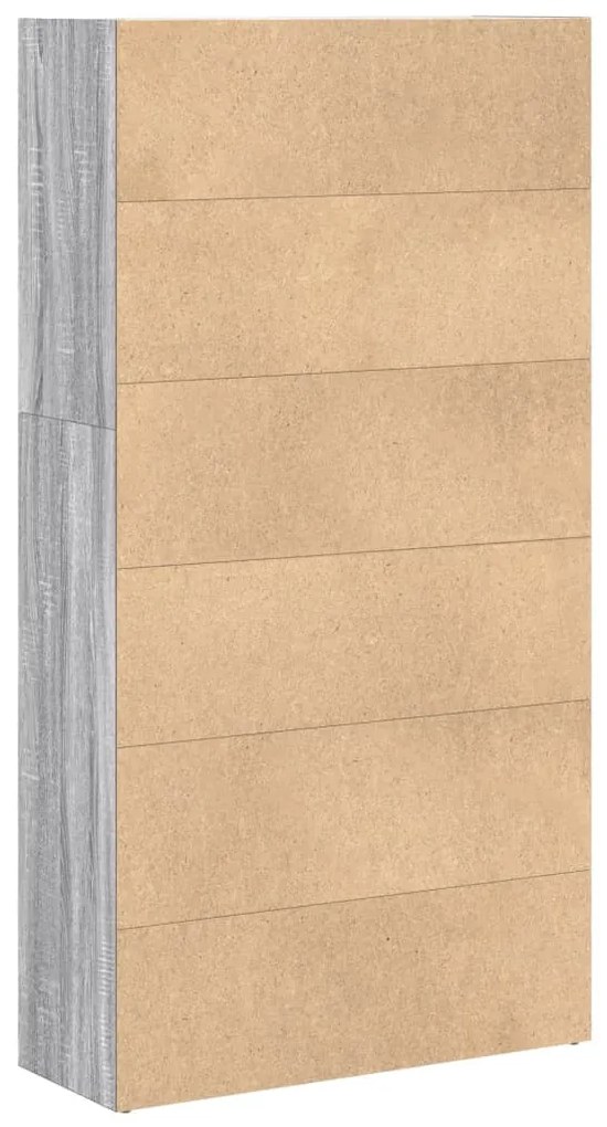 szürke sonoma színű szerelt fa könyvespolc 80 x 30 x 152 cm