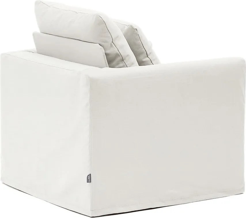 Fehér len fotel Nora – Kave Home