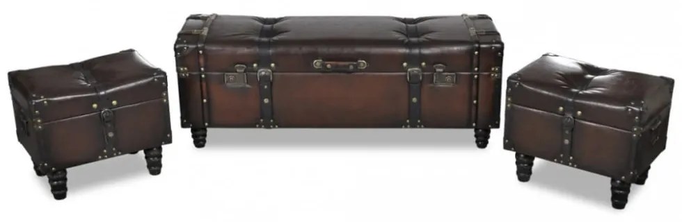 3 részes barna tárolópad szett