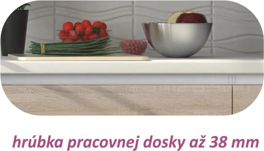Alsószekrény három fiókkal, tölgy sonoma, LINE D60S3