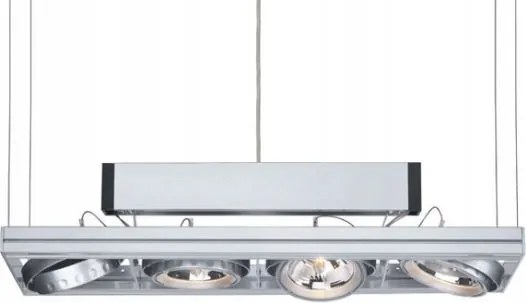 Függesztett lámpatest téglalap alakú fekete 40W/830 4xAR111 Led konyhába nappaliba