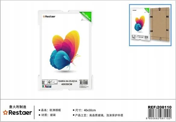 Üveg képkeret 40x50cm Kiváló Minőség Dekoráció