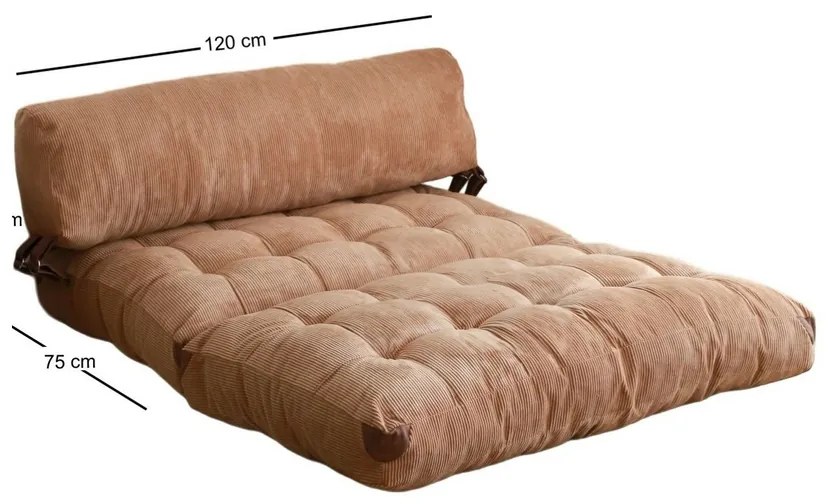 Összecsukható kanapé Összecsukható Kadife 2 Camel