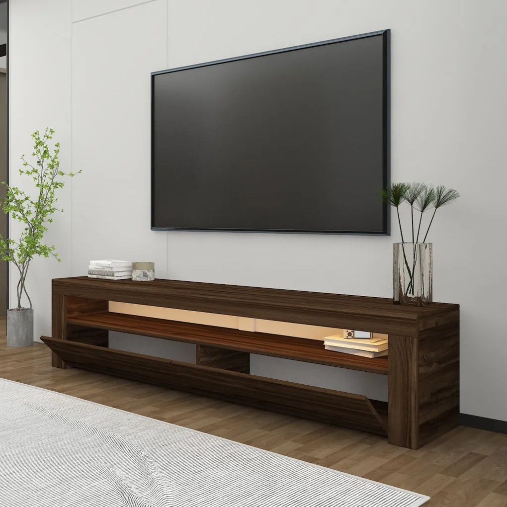 TV-állvány, dió, 150 cm – TR382NRC1168