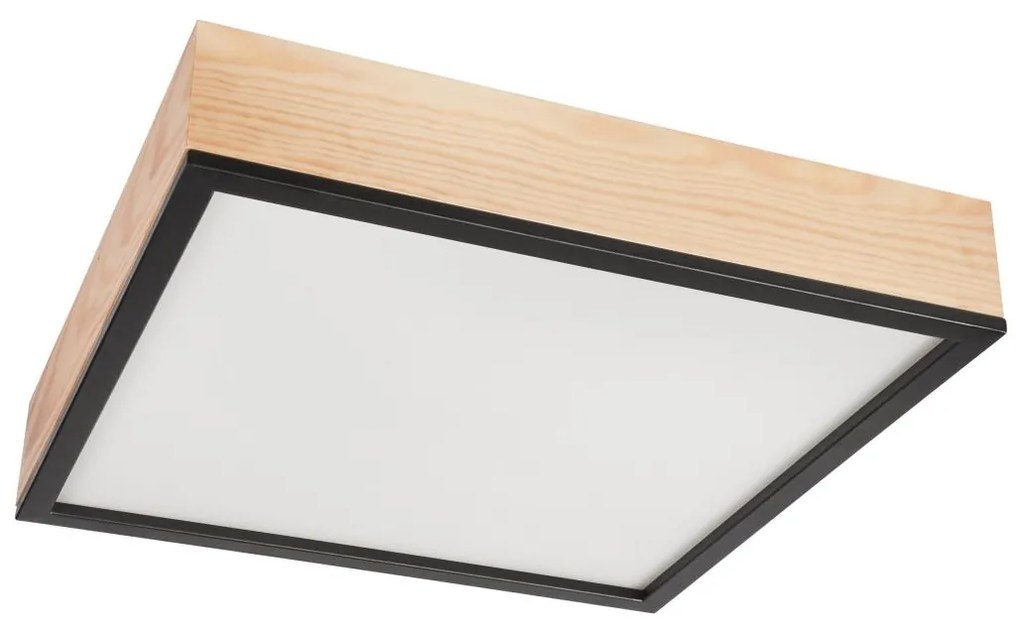 Lamkur Mennyezeti lámpa NATURAL SQUARE 4xE27/15W/230V 48x48 cm fenyő/fekete LD-PD-9.6/SOSNA/CZARNY