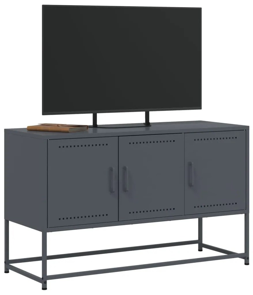 antracitszürke acél TV-szekrény 100,5x39x60,5 cm