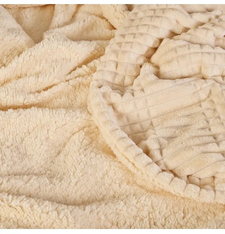 EMI kétoldalú bézs pléd 130x160cm