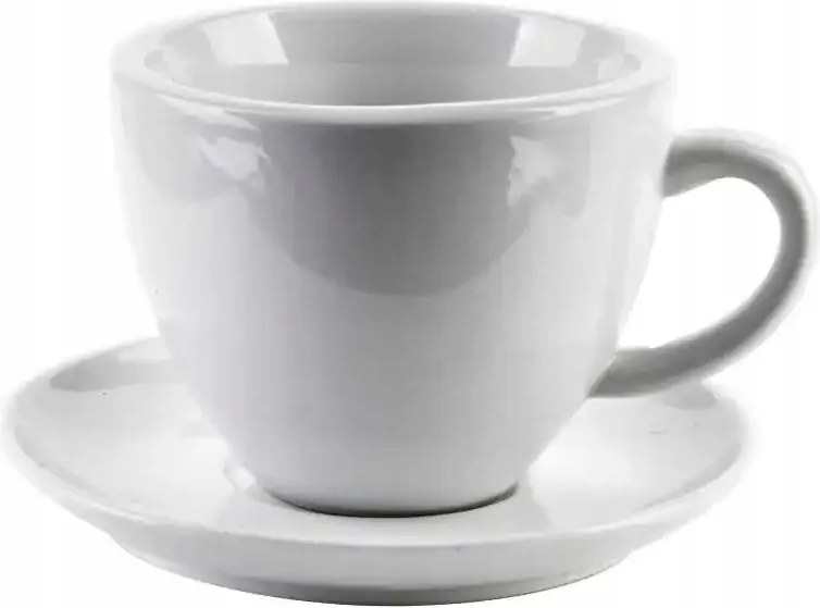 Kávés- és teáscsésze csészealjjal porcelán fehér 220ml