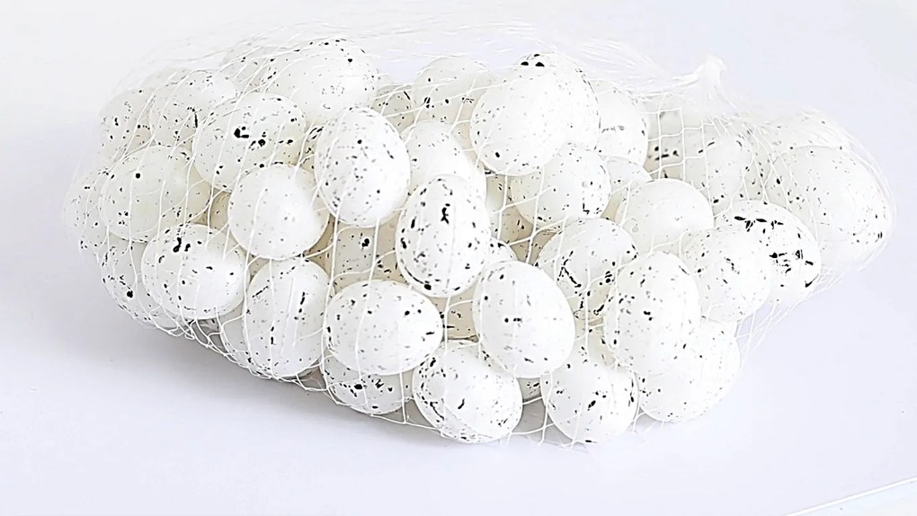 Tojás tojás hungarocell húsvéti tojás Fehér Fekete Pöttyös 15x25mm 72 db