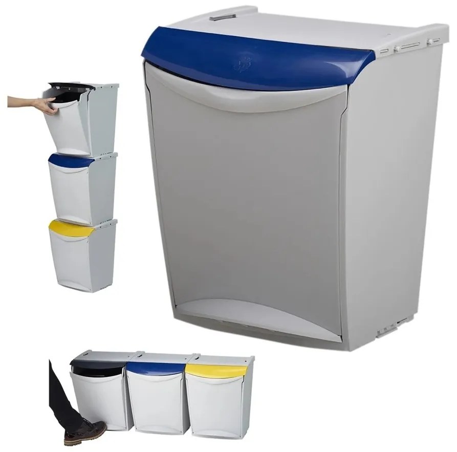 Denox Ekosystem Szelektív hulladékgyűjtő szemetes25 l, kék - papír