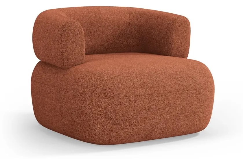 Téglavörös buklé fotel Jenny – Micadoni Home