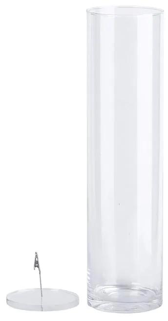 Henger alakú üveg váza, vízbe merülő virágoknak, XL