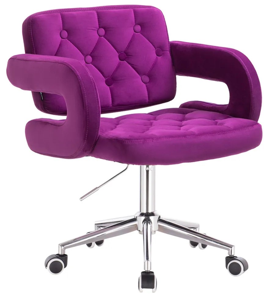 HR8403K Fukszia modern velúr szék krómozott lábbal