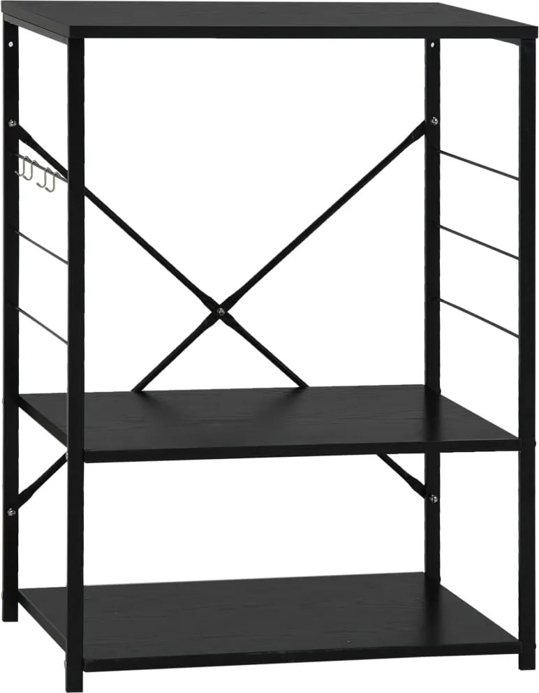 vidaXL fekete szerelt fa mikrohullámú szekrény 60 x 39,6 x 79,5 cm