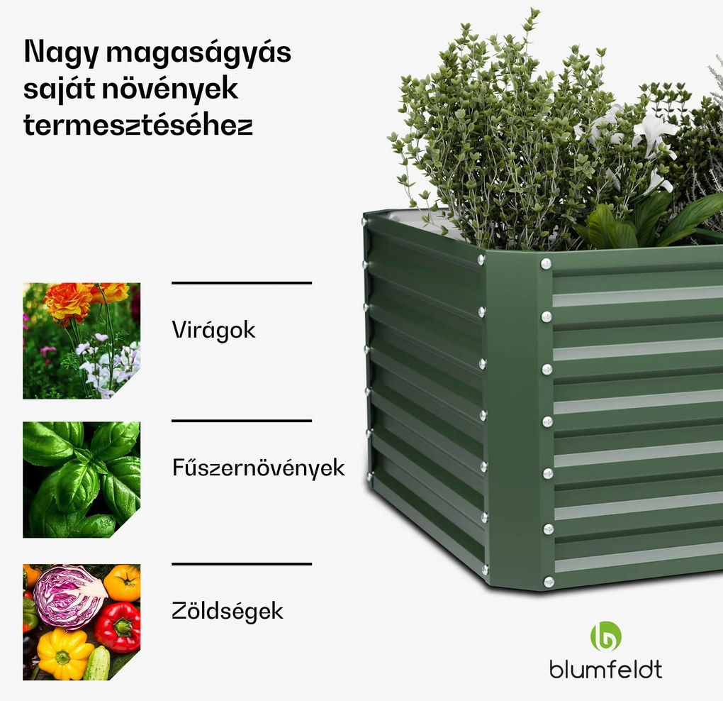 High Grow Straight magaságyás, 600 L, Ergonomikus, Időjárásálló, Nyitott alap